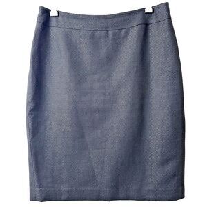 Whistle & Flute Women's Black Textured Cotton Blend Pencil Skirt Sz 8